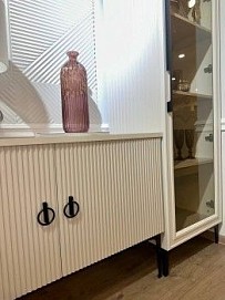 Витрина Стелла 1-ств светло серый камень