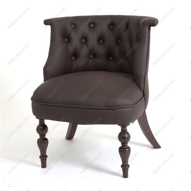 Кресло Бархат (темный тон/кожзам 1 шоколад)