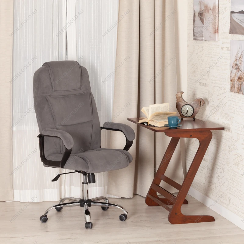 Кресло BERGAMO хром (22), флок, серый, 29 | изображение 19