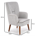 Кресло Halmar BISHOP (светло-серый/орех) | изображение 2