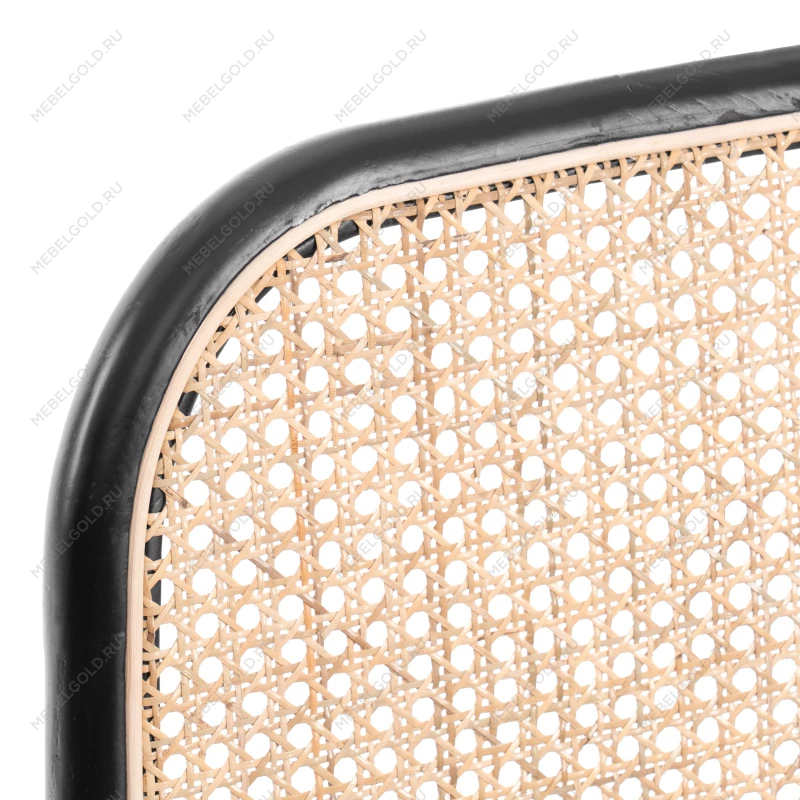 Стул FREYA, дерево вяз/ротанг, ткань лён, черный/черный лен, 46х41х79,5 см | изображение 7