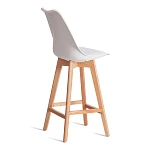 Стул барный TULIP BAR (mod. C1014H-1)/1 шт. в упаковке, пластик/дерево, 42 х 47,5 х 104 см, White (Белый) 70029/ натуральный | изображение 2