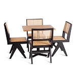 Стул LOKI, дерево вяз/ротанг, 51х44х86 см, черный | изображение 5