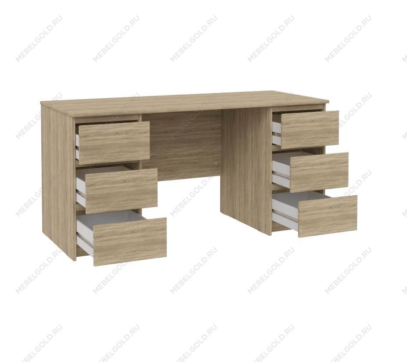 КАСТОР (KULLEN) стол письменный ИКЕА / IKEA 6 ящиков 151х65 сонома | изображение 2