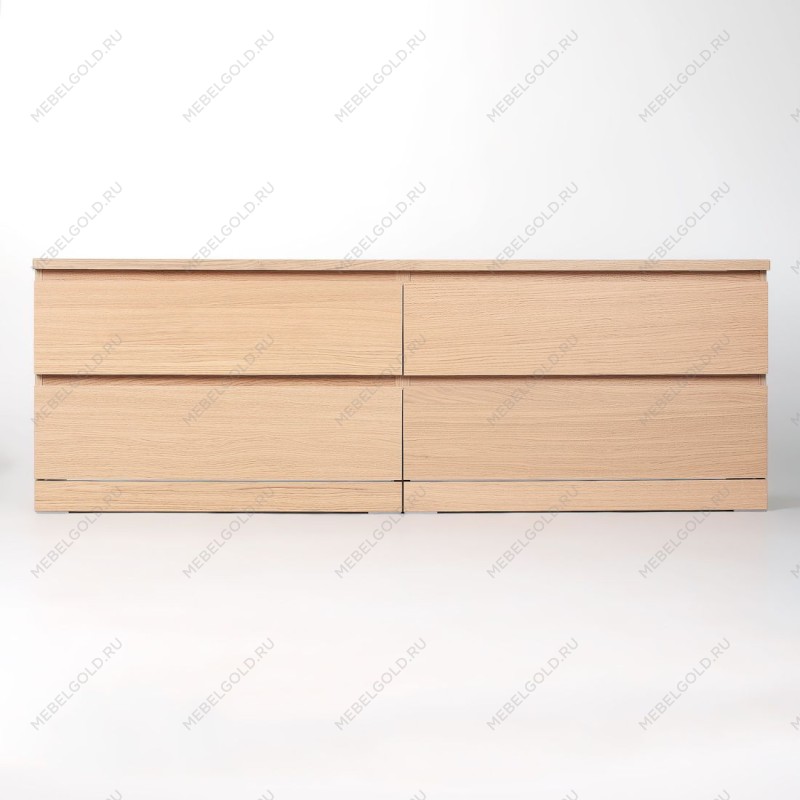 МАЛЬМ / VARMA Комод ИКЕА / IKEA 4D, 160x54x40, шпон, беленый дуб | изображение 2