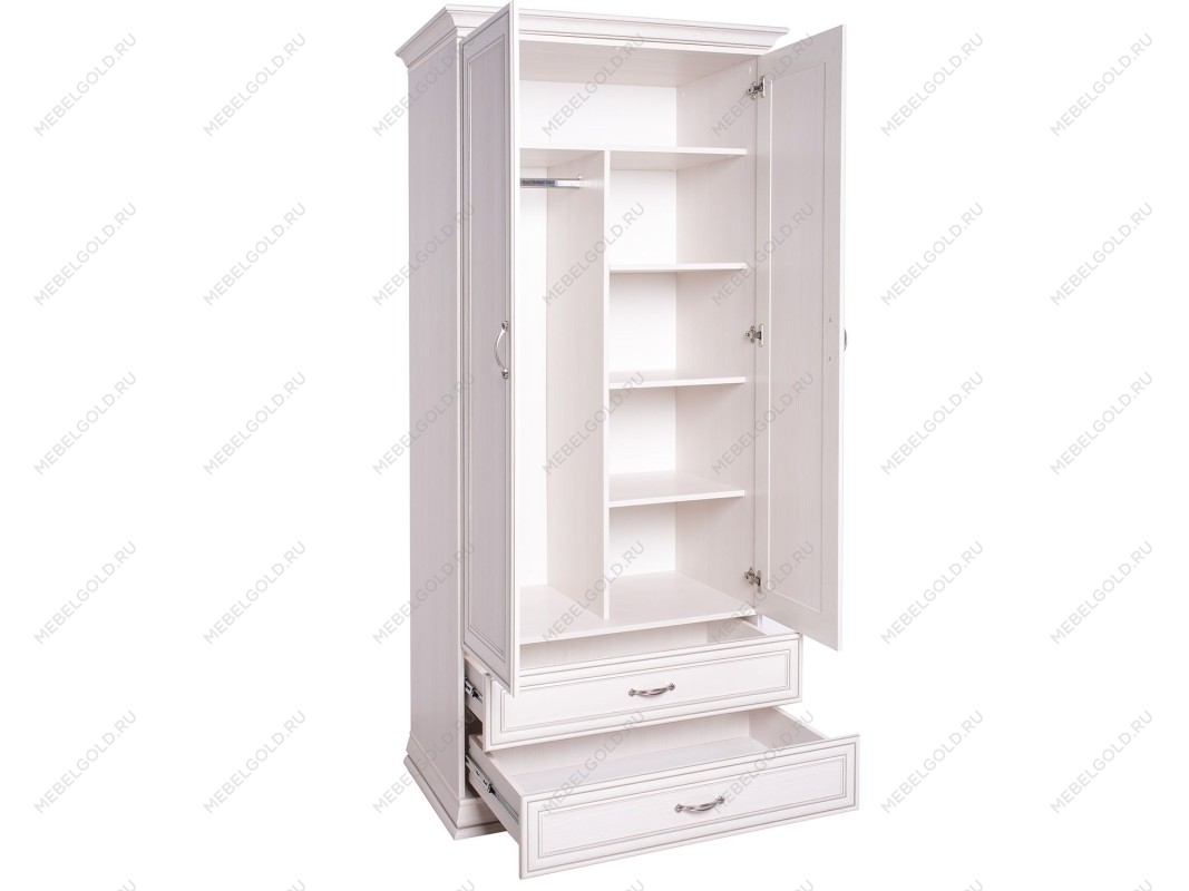 Шкаф 2-створчатый Тиффани 2DG2S вудлайн кремовый | изображение 3