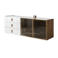 Комод 1.6м Bogemia Woodline Fly Fa (Белый) (Lakobel/Золото) БМКМ-4[5]