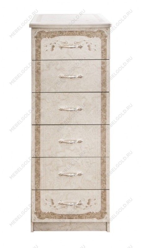Комод Патрисия 6 ящиков крем корень глянец | изображение 1