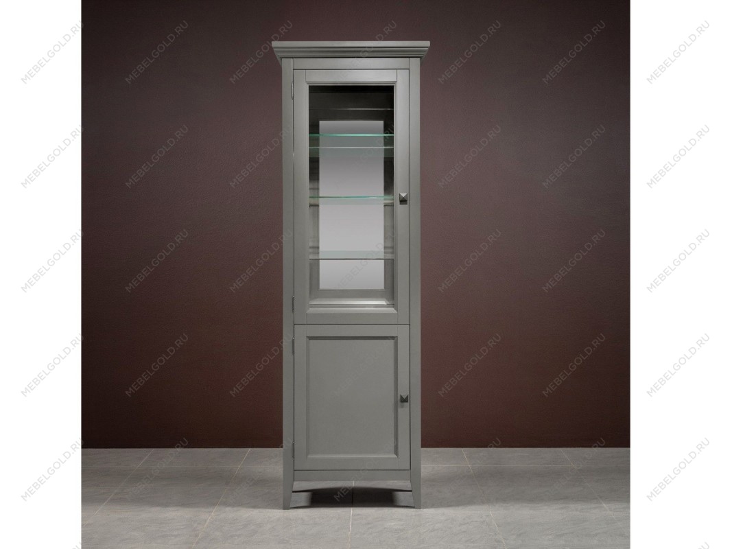 Витрина 1 дверная левая с зеркалом Manhattan (Серый) | изображение 2