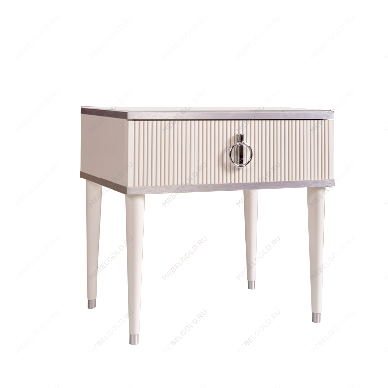 Тумба прикроватная Римини СОЛО (Слоновая кость/Серебро) РМТП-1(s)