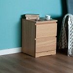 МАЛЬМ / VARMA Тумба прикроватная ИКЕА / IKEA 2, 40x54.8x40, шпон, беленый дуб | изображение 5