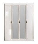 Шкаф Натали 4-дверный (1+2+1) с зеркалом белый глянец | изображение 1