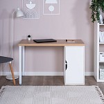 ИНГАР 1/ДВ/T стол письменный 120x75x55, дуб беленый/белый | изображение 3