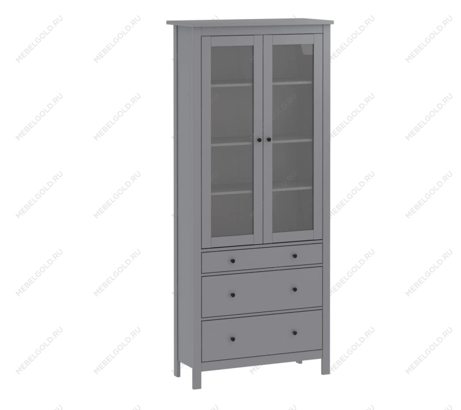 САГА шкаф с витриной 90 серый | изображение 3