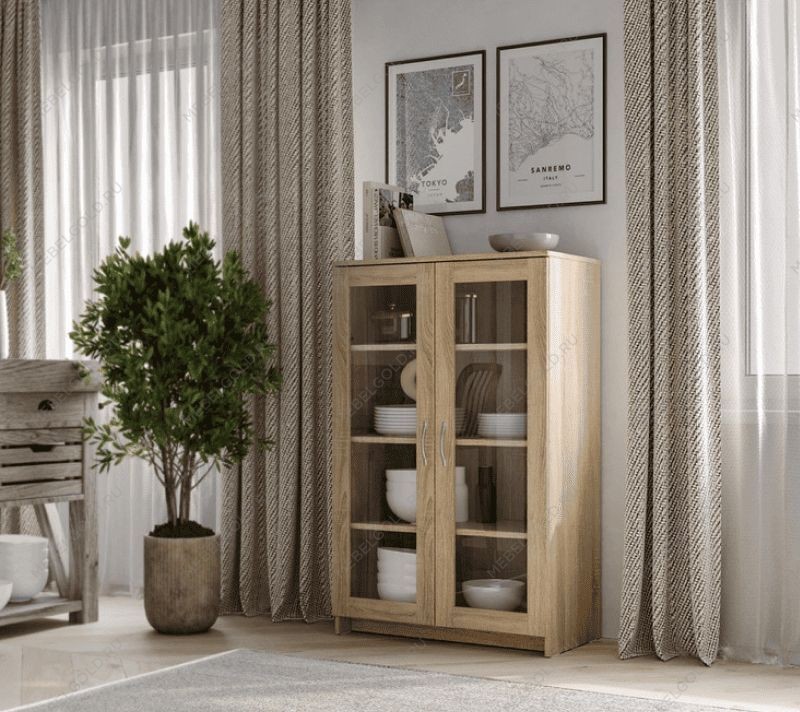 БРИМНЭС / СИРИУС тумба ИКЕА / IKEA 2 двери со стеклом 78х123 сонома | изображение 4