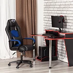 Кресло DRIVER (22), кож/зам/ткань, черный/синий, 36-6/TW-10 | изображение 19