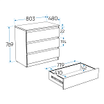 МАЛЬТА комод ИКЕА / IKEA 3 ящика 80х76 Дуб Венге | изображение 4