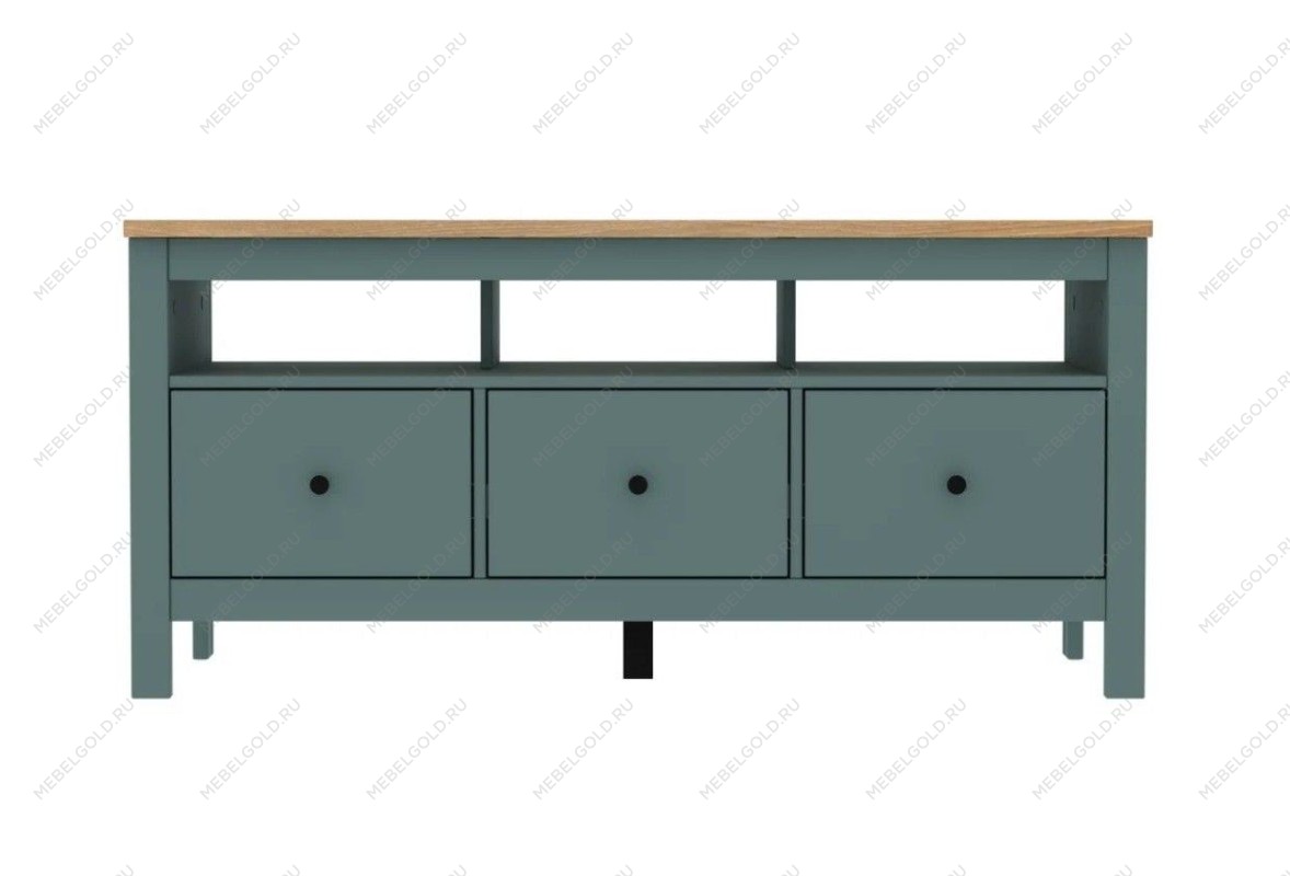 САГА тумба 3 ящика темно-бирюзовая/ясень