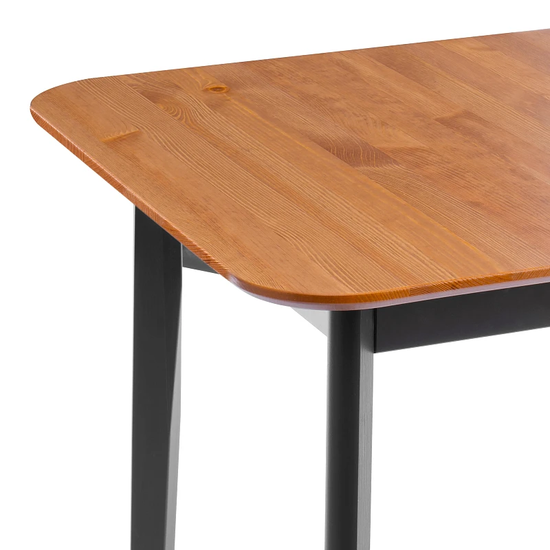 Стол Соната Люкс раздвижной/Sonata Lux extension table, массив сосны, антик/чёрный, 120-(150)х75х75 см | изображение 7