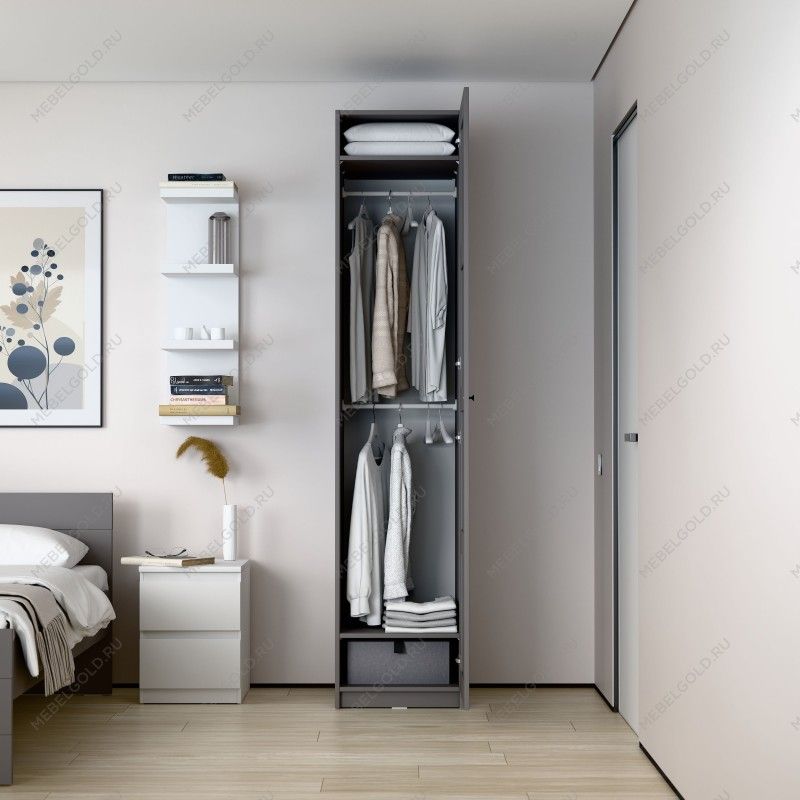 МАКС шкаф 1 дверь 50х61х233 серый | изображение 3