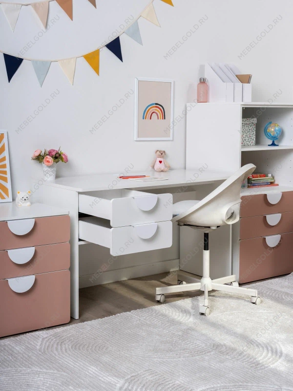 Стол письменный детский Пикси 120х75х57, белый (робкий подснежник) | изображение 12