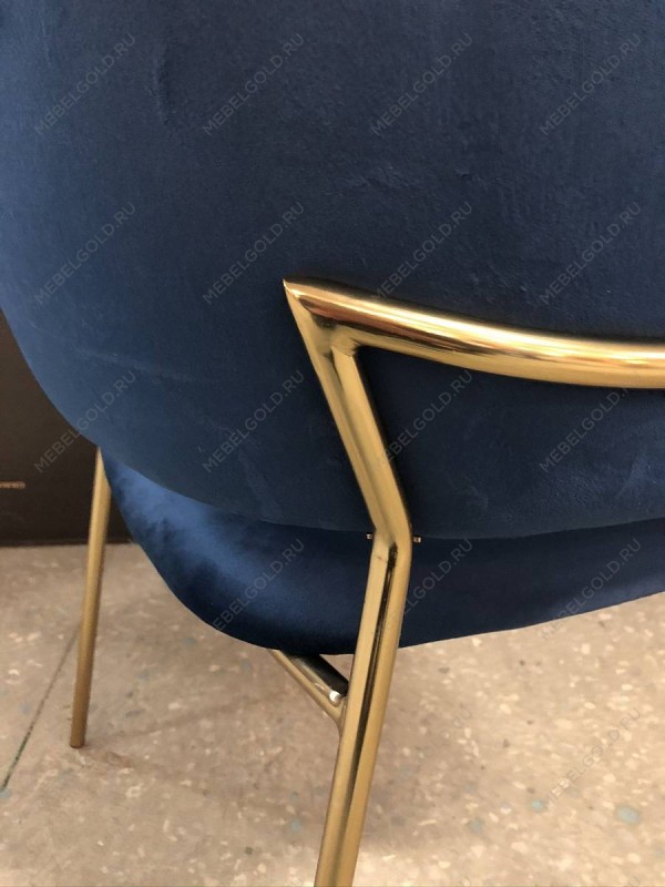 м. Римская - Стул Пиза темно-синий бархат ножки матовое золото | изображение 3