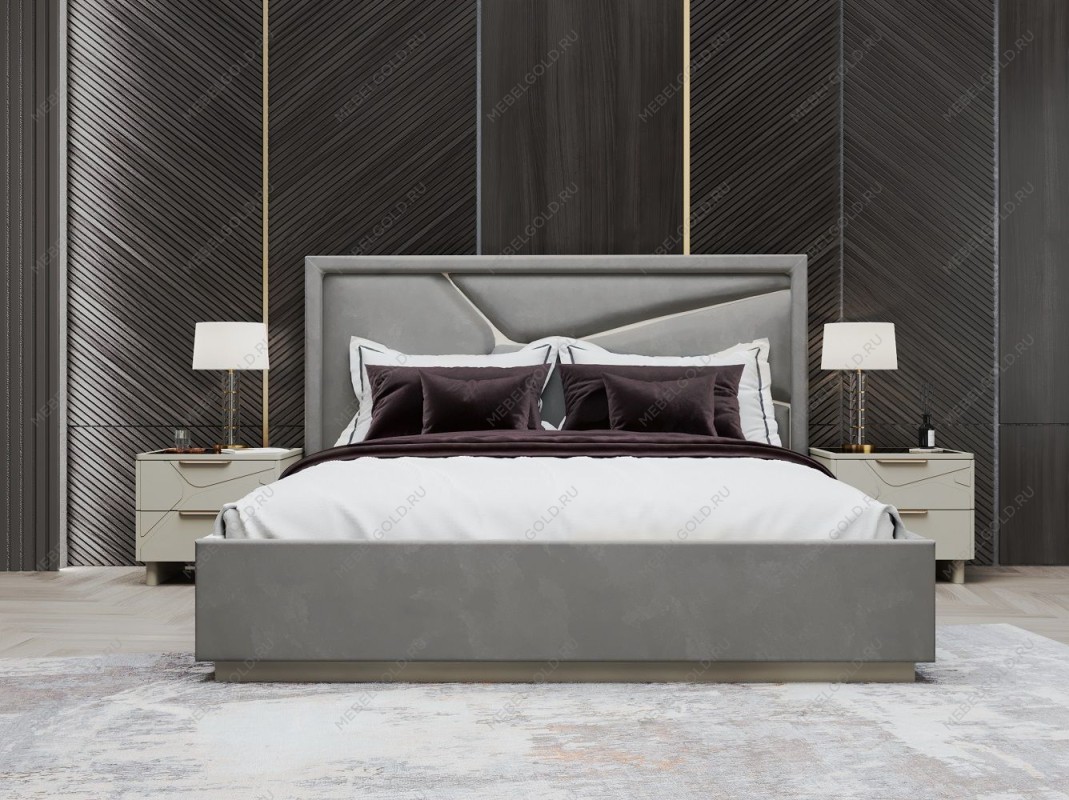 Кровать Лейла 160х200 светло серый камень | изображение 1
