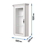 Шкаф с витриной Тиффани 1VU вудлайн кремовый | изображение 2