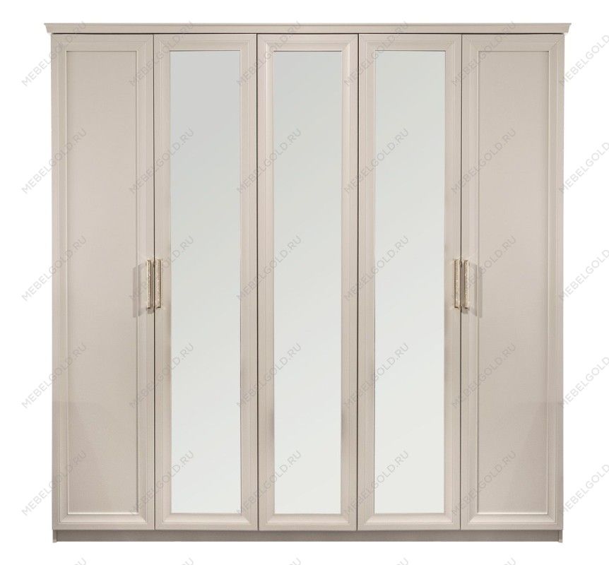 Шкаф Мокко 5-дверный с зеркалом бежевый | изображение 1