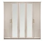 Шкаф Мокко 5-дверный с зеркалом бежевый | изображение 1