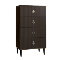 Комод 4 ящика Римини СОЛО (Орех империя/Серебро) РМКМ-6(s)