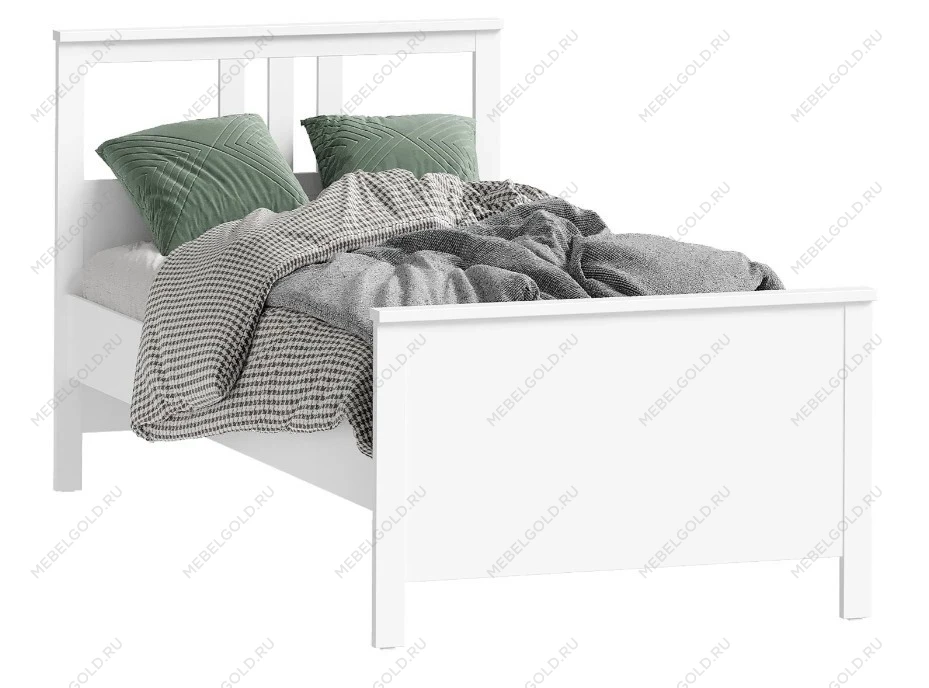 САГА кровать одинарная 90х200 белая