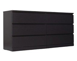 МАЛЬМ / VARMA Комод ИКЕА / IKEA 6D, 160x78x40, шпон, черный