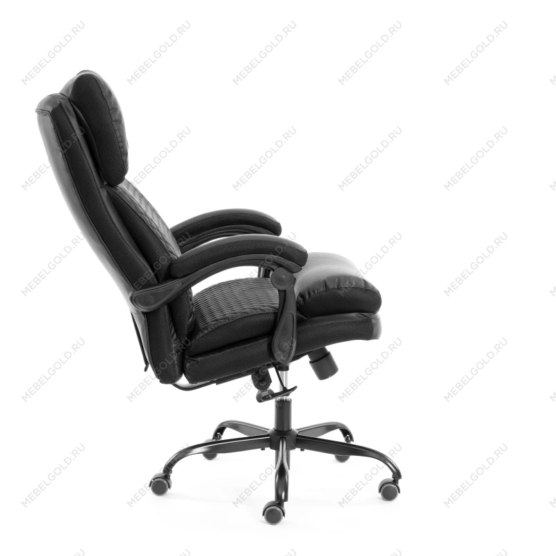 Кресло Chief metalBL, кож/зам/ткань, черный/черный стеганный/черный, 36-6/36-6/TW-11 | изображение 2