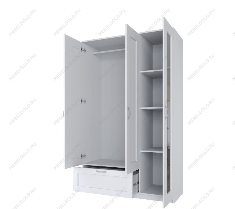 БРИМНЭС / СИРИУС Шкаф ИКЕА / IKEA комбинированный 3 двери и 1 ящик белый | изображение 2