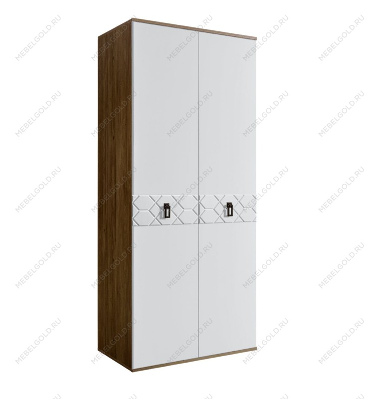 Шкаф 2-х дверный Bogemia Woodline Fa (Белый/Черный) БМШ2/2