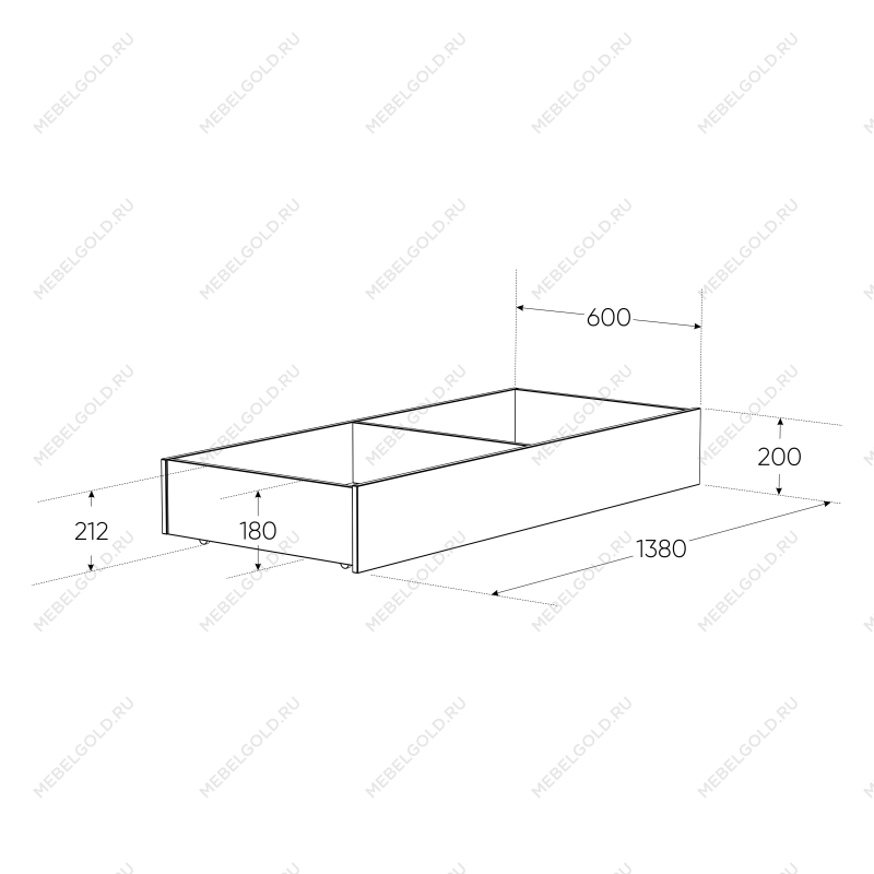 ОРИОН ящик под кровать выкатной ИКЕА / IKEA 140 белый | изображение 1