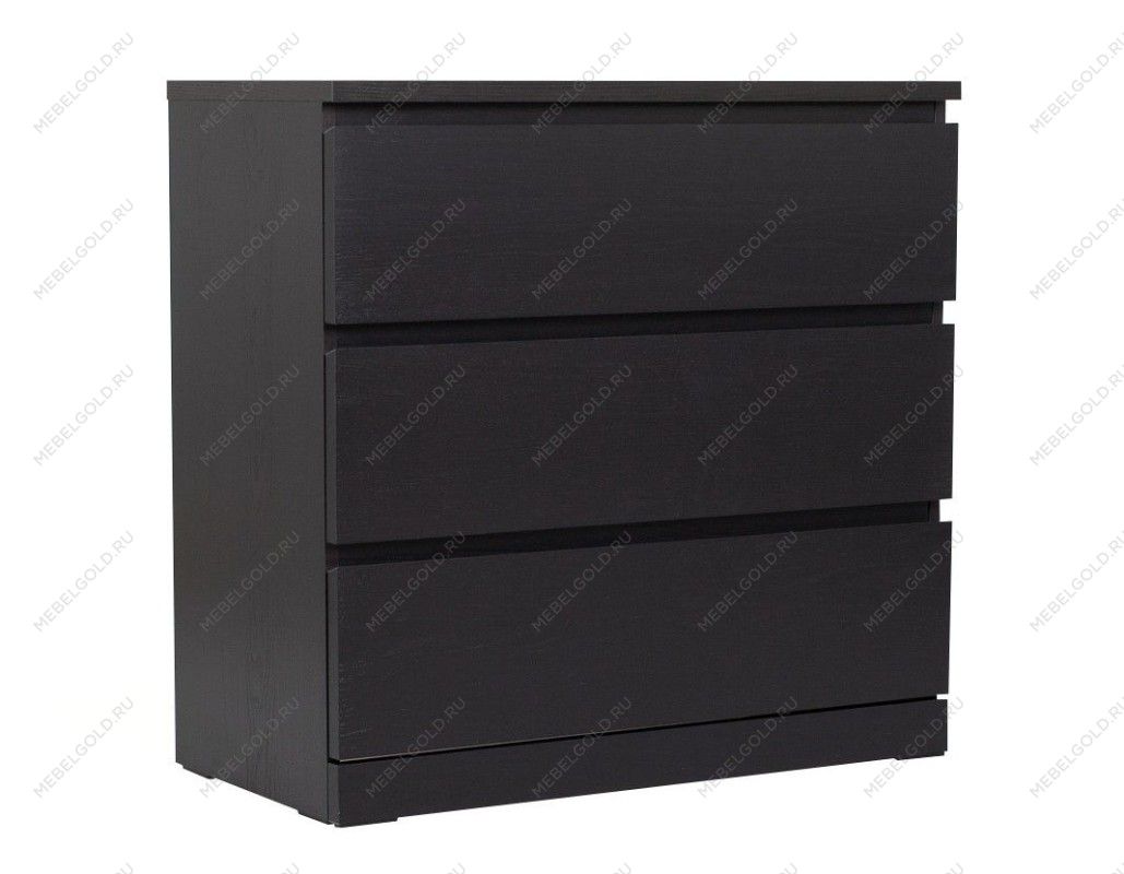 МАЛЬМ / VARMA Комод ИКЕА / IKEA 3, 80x78x40, шпон, черный