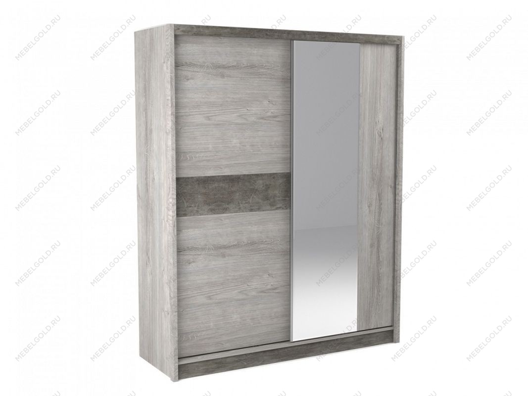Шкаф-купе 2-х дверный 2300, Денвер (1778*631*2300) Риббек серый, 11727