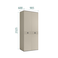 Шкаф 2-х дверный Римини СОЛО (Ваниль/Серебро) РМШ2/2(s)