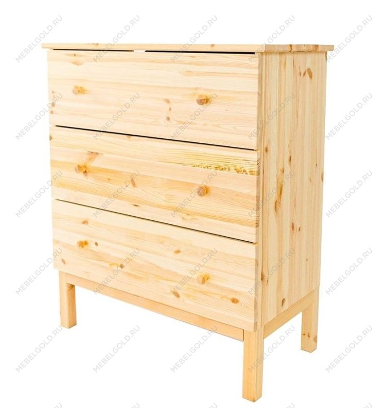 Комод Тарва Т-3 3 ящика (натуральный)
