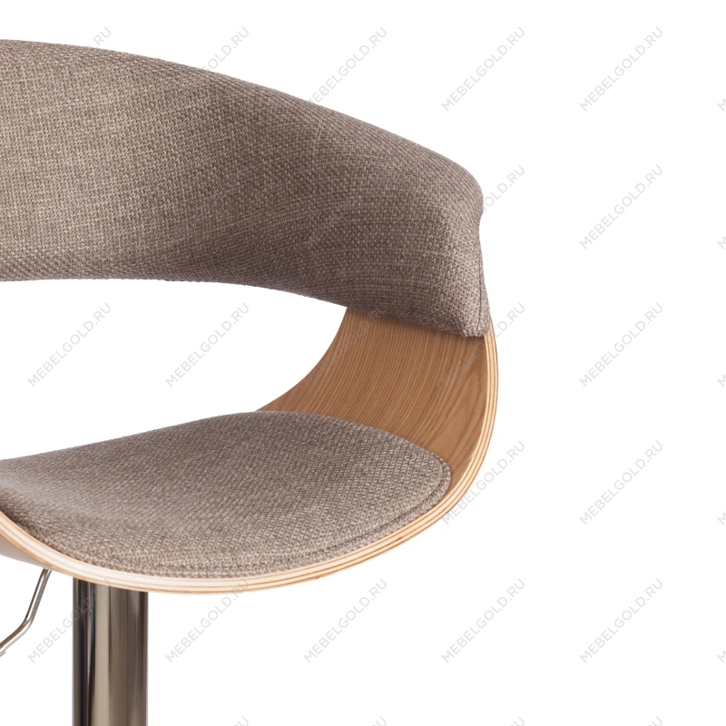 Барный стул VIMTA (mod.4021S), металл/дерево/ткань, 60х51х91,5-112,5 см, выс. сид. 61,5-82,5 см, бежевый/натур./хром, Aimcasa 5 | изображение 6