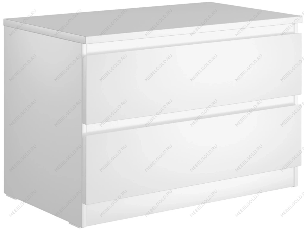Комод Мальта, 2 ящика, с доводчиками, 80х48х54 см, белый