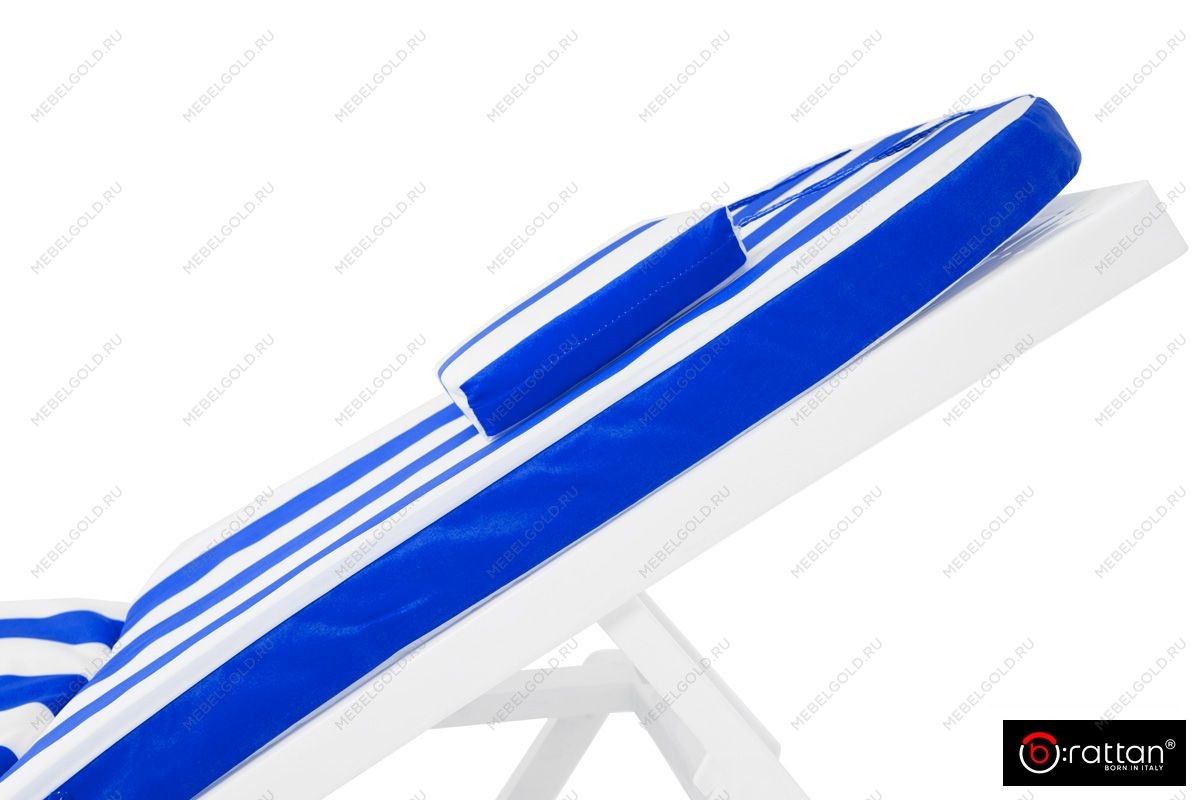 Матрац 710*570/1130*570мм с вертикальной подушкой (бело-синий) Premium | изображение 3