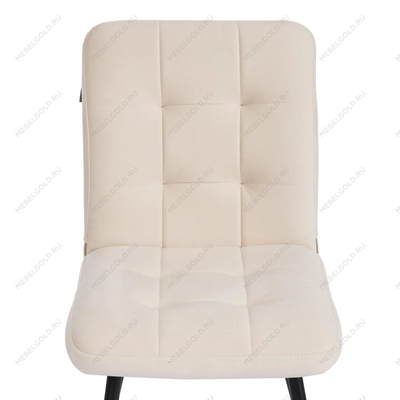 Стул обеденный Medeo, флок, молочный/черный, 4, 47х56х89 | изображение 5