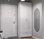 БРИМНЭС / СИРИУС Шкаф двудверный ИКЕА / IKEA белый с выдвижным ящиком | изображение 4