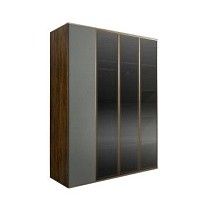 Шкаф 4-х дв. Bogemia Woodline Air (Серый/Золото) БМШ2/4(3)