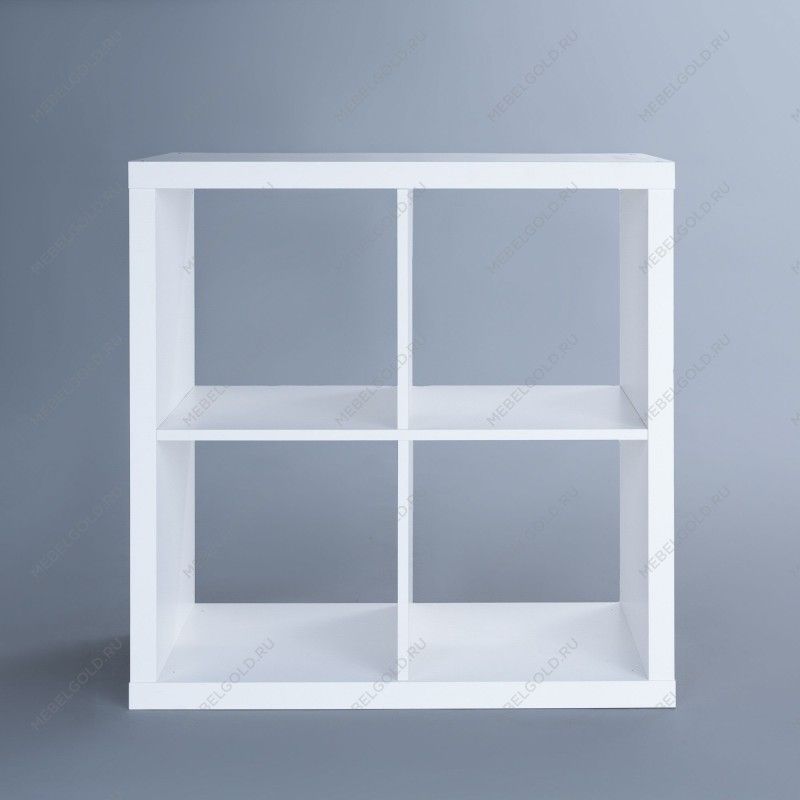 КАЛЛАКС / ФОРА Стеллаж ИКЕА / IKEA 4, квадратной формы с четырьми открытыми ячейками, тамбурат, цвет белый | изображение 2