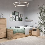 БРИМНЭС / СИРИУС Кровать двуспальная раздвижная ИКЕА / IKEA шириной 80(160) см, Дуб Сонома | изображение 4