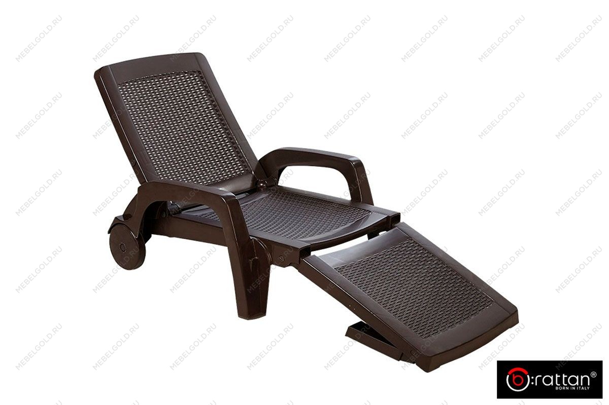 Шезлонг B:rattan MIAMI складной, коричневый | изображение 3